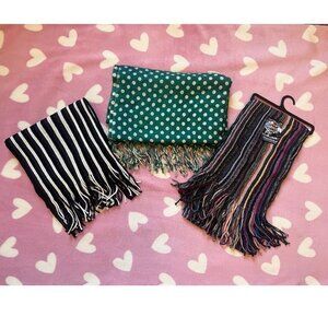 3 scarves with fringe